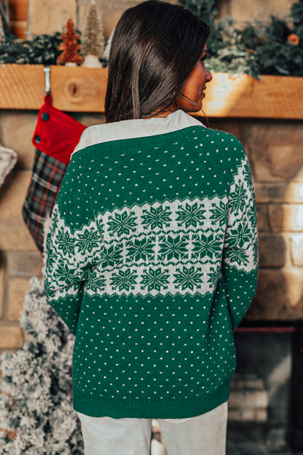 Festive Snowflake Christmas Sweater Holiday Jumper Sweaters | Chuzko.com