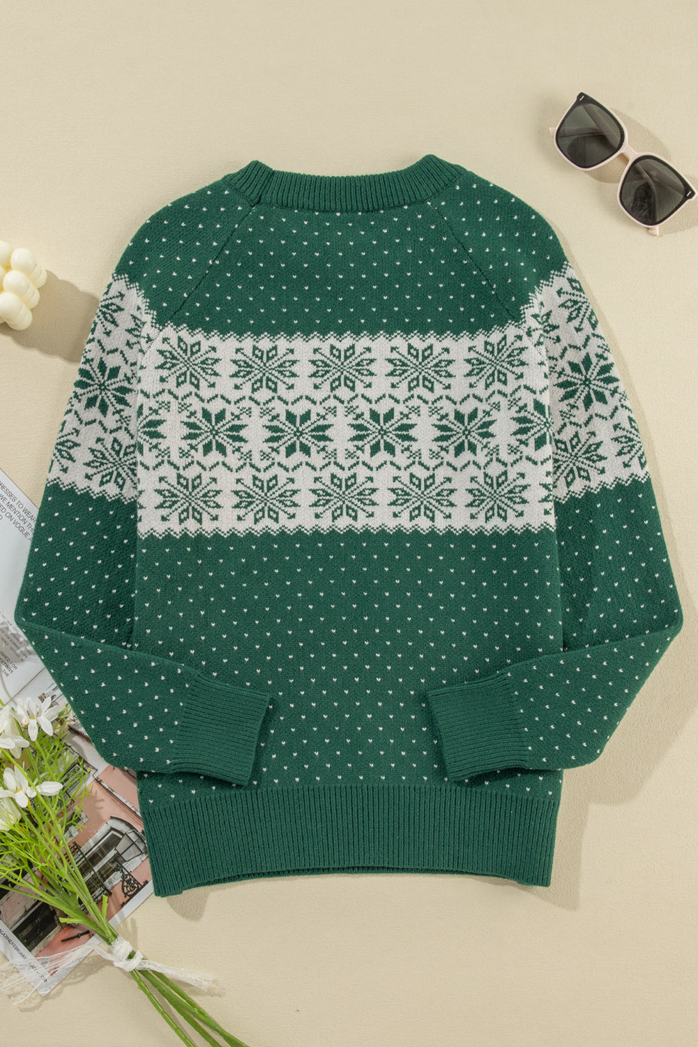 Festive Snowflake Christmas Sweater Holiday Jumper Sweaters | Chuzko.com