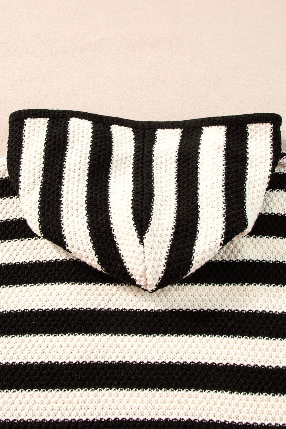 Stripe Hooded Knit Sweater Pocketed Jumper Sweaters | Chuzko.com