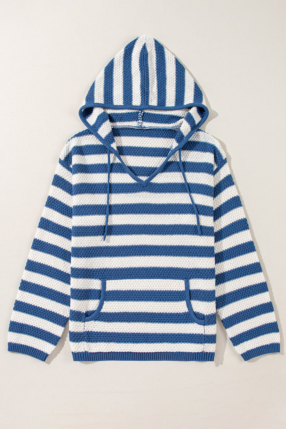 Stripe Hooded Knit Sweater Pocketed Jumper Sweaters | Chuzko.com