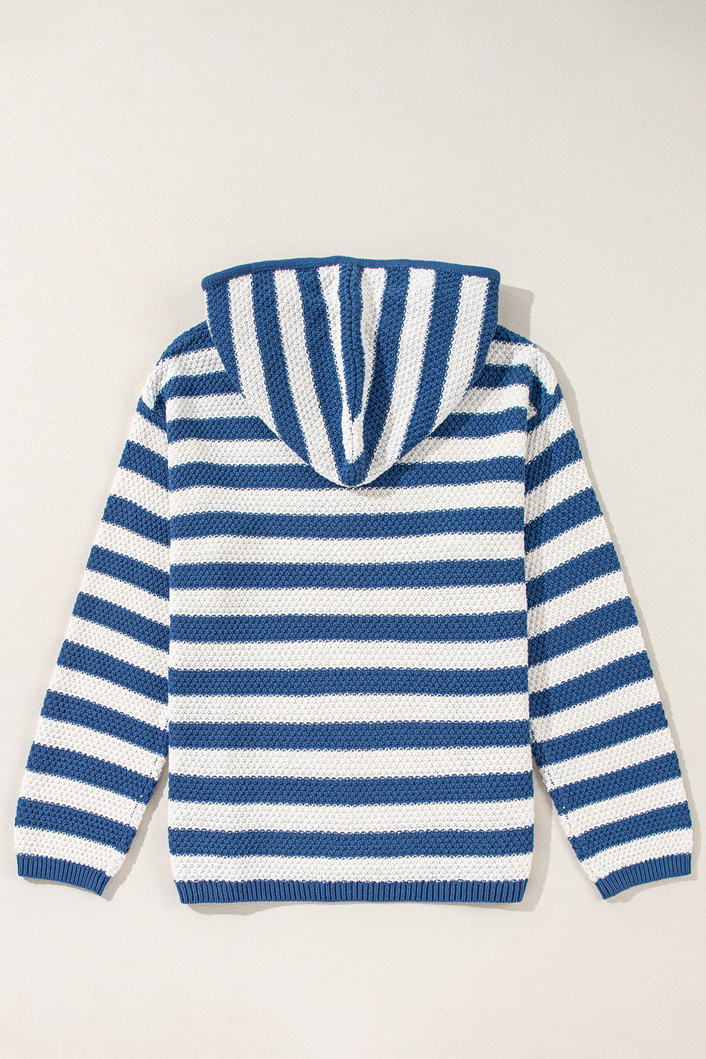 Stripe Hooded Knit Sweater Pocketed Jumper Sweaters | Chuzko.com