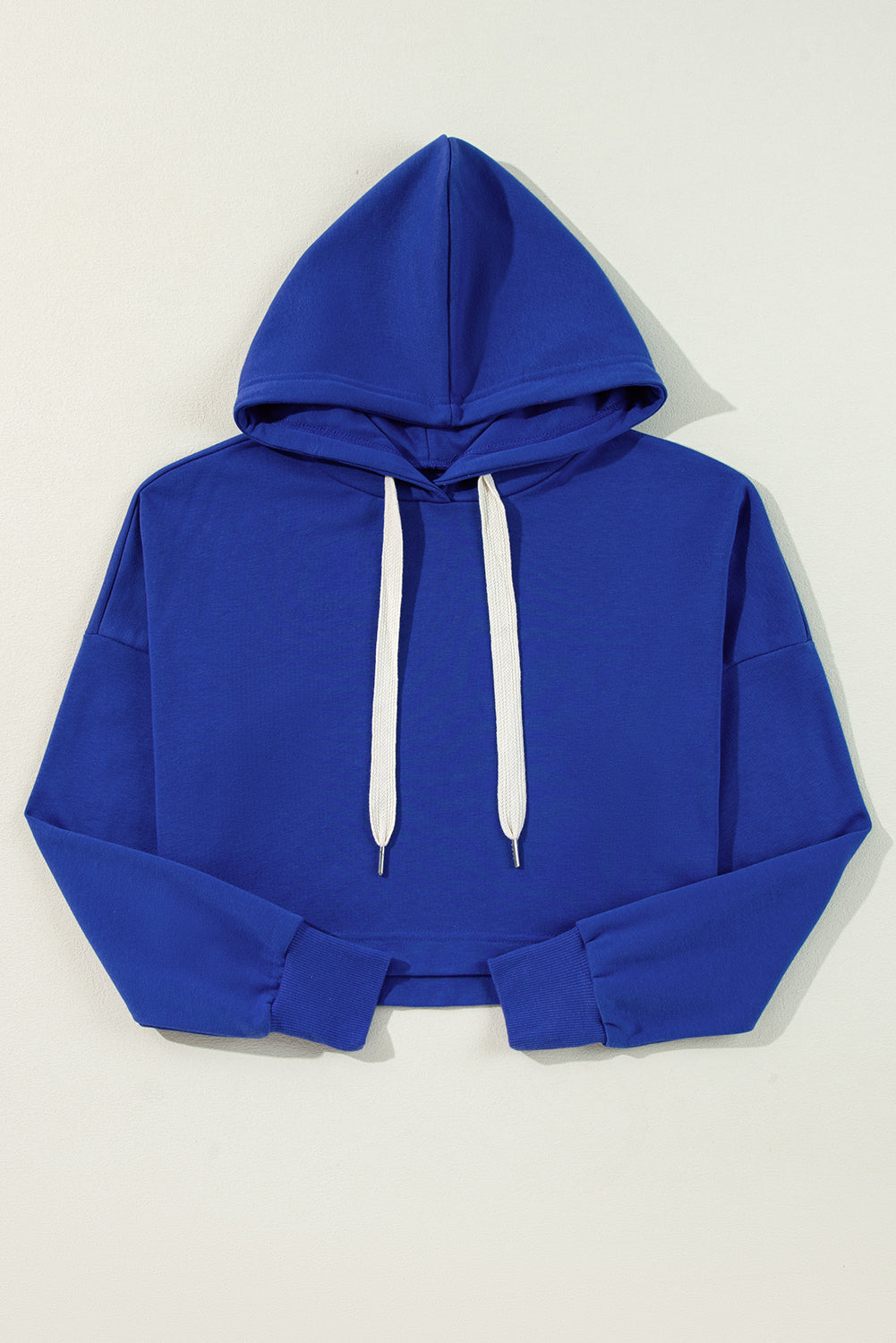 Cropped Hoodie with Drawstring Style Sweatshirts & Hoodies | Chuzko.com