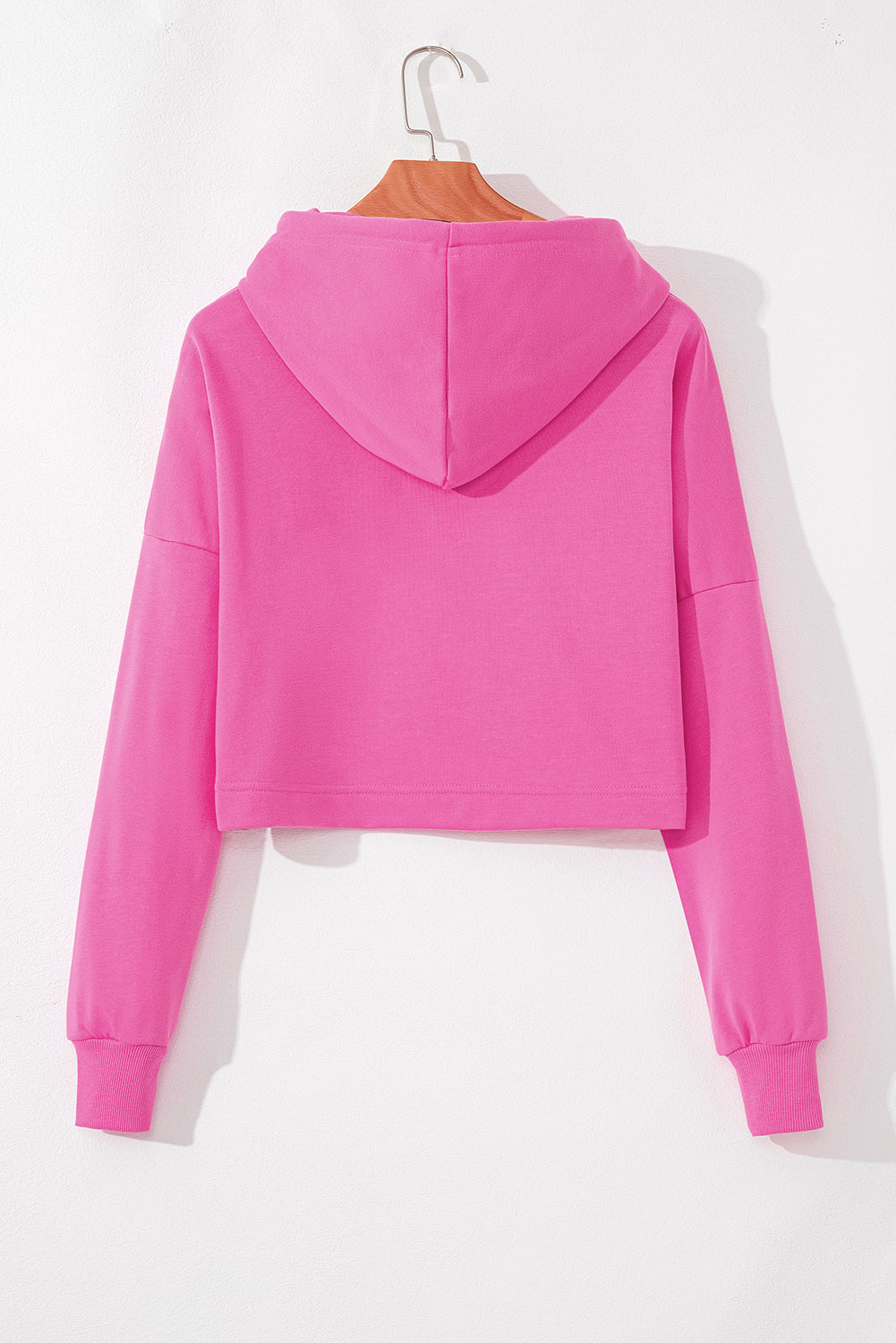 Cropped Hoodie with Drawstring Style Sweatshirts & Hoodies | Chuzko.com