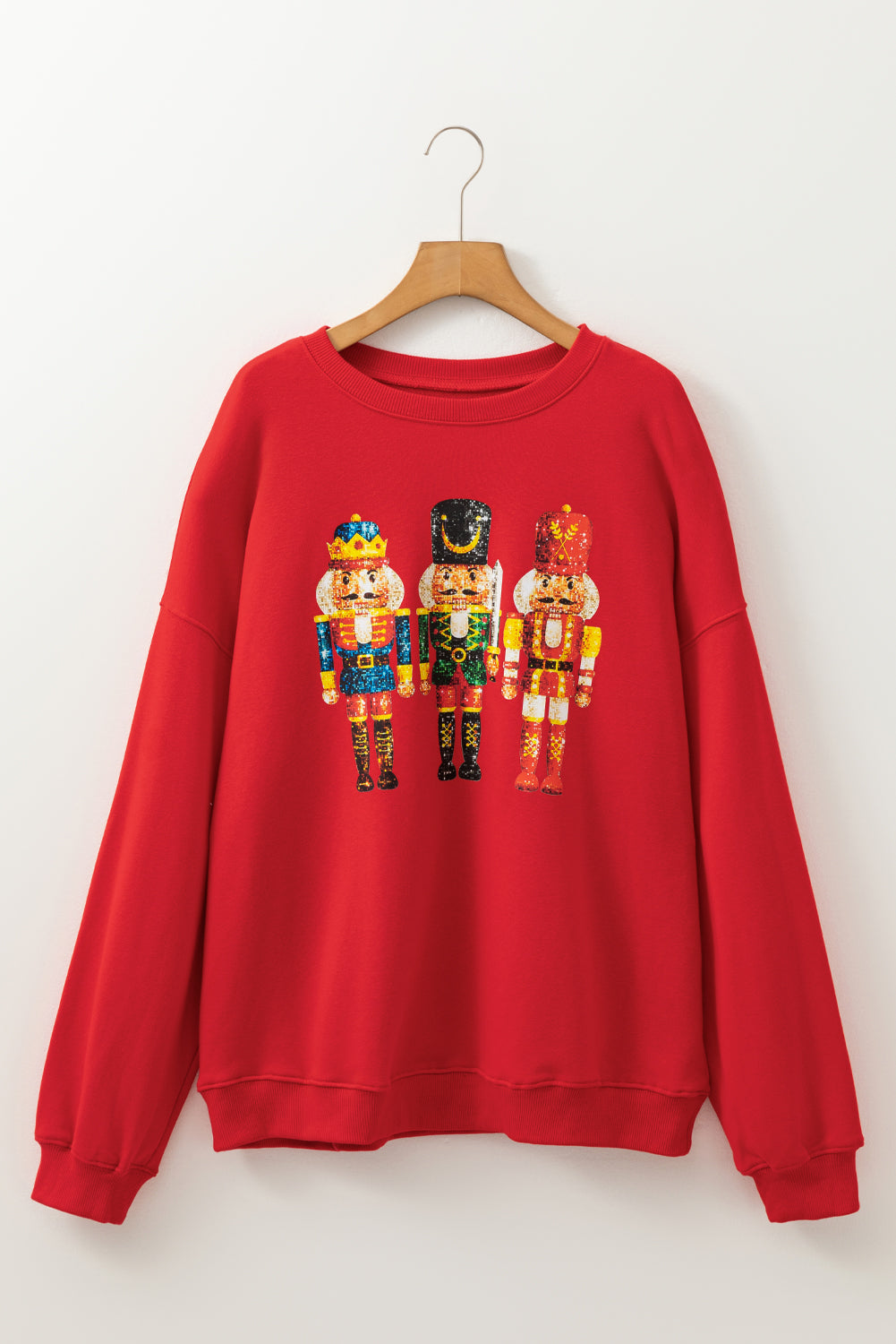 Festive Sequin Nutcracker Sweatshirt for Women Holiday Pullover | Chuzko.com