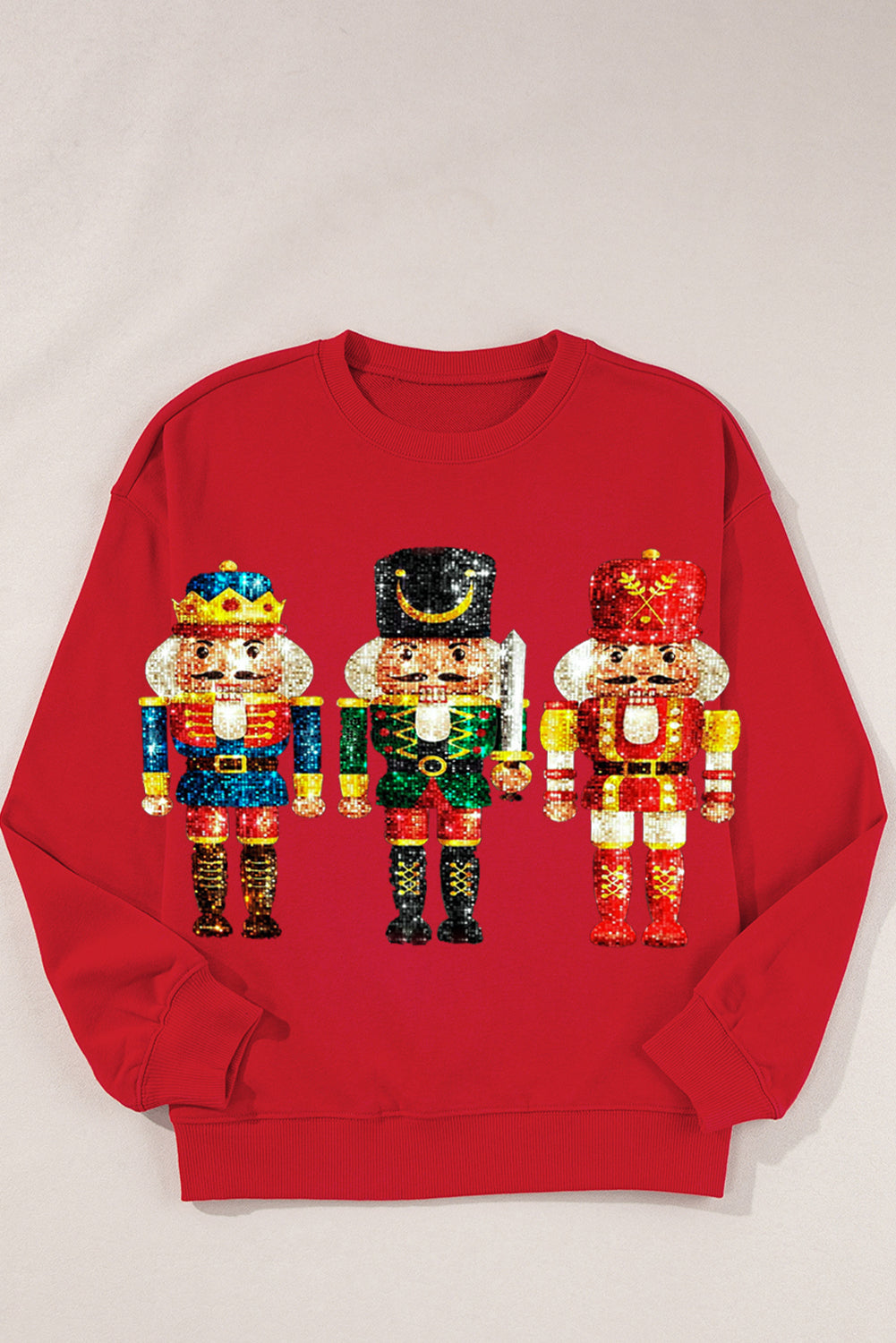 Festive Sequin Nutcracker Sweatshirt for Women Holiday Pullover | Chuzko.com