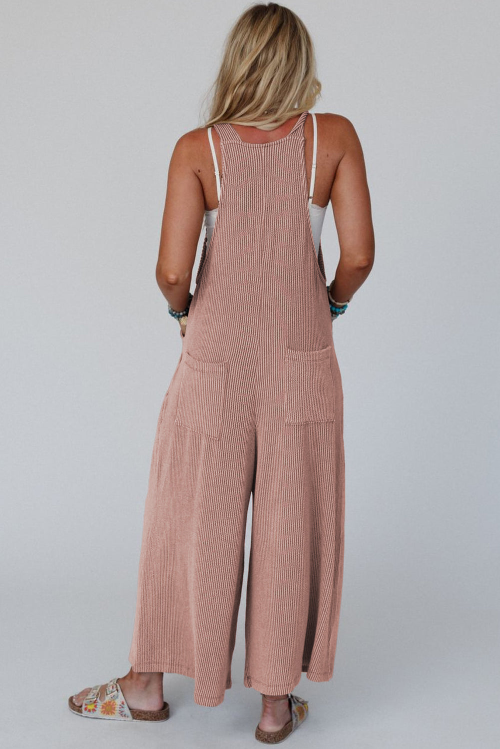 Corded Wide-Leg Overalls with Adjustable Straps Jumpsuits & | Chuzko.com