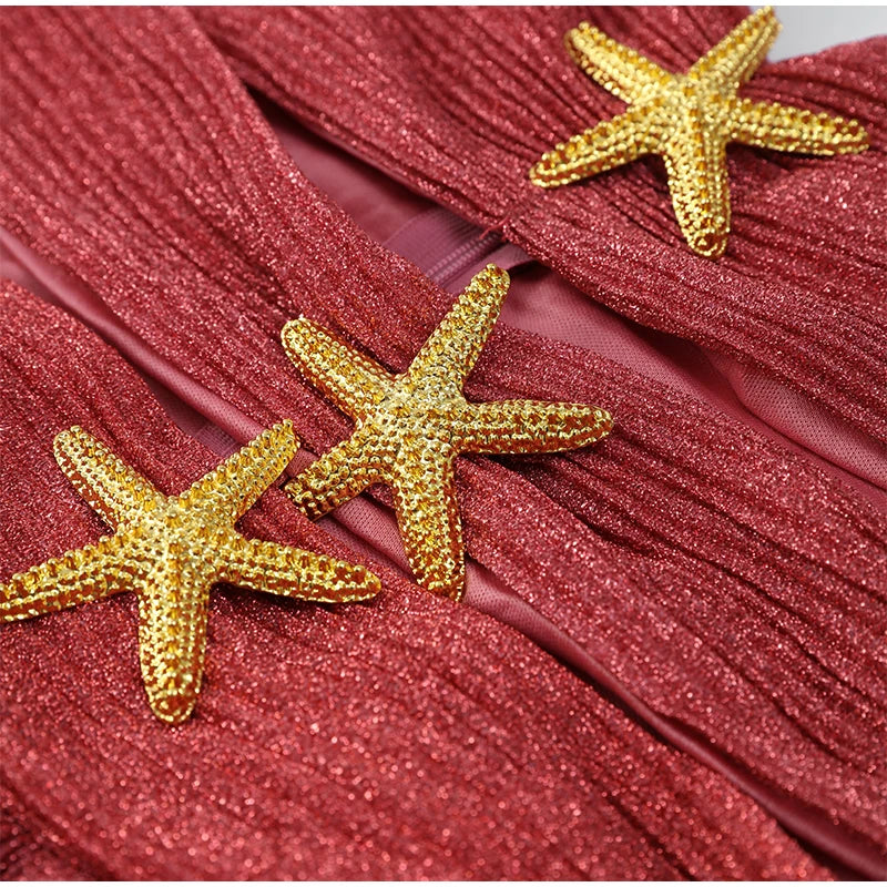 Festive Cutout Sparkle Star Tiered Mini Dress Party Dresses | Chuzko.com