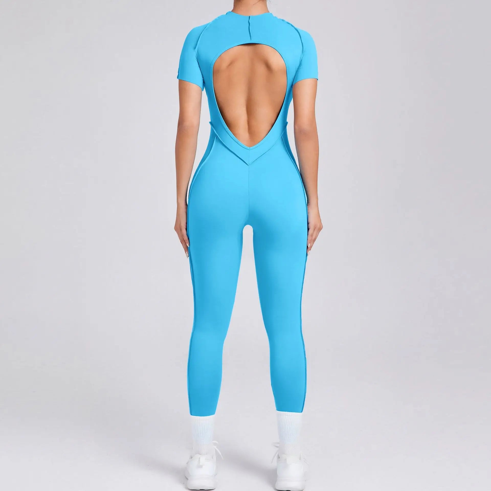 Gym Backless Jumpsuit Full-Length Sporty Pantsuits Jumpsuits | Chuzko.com