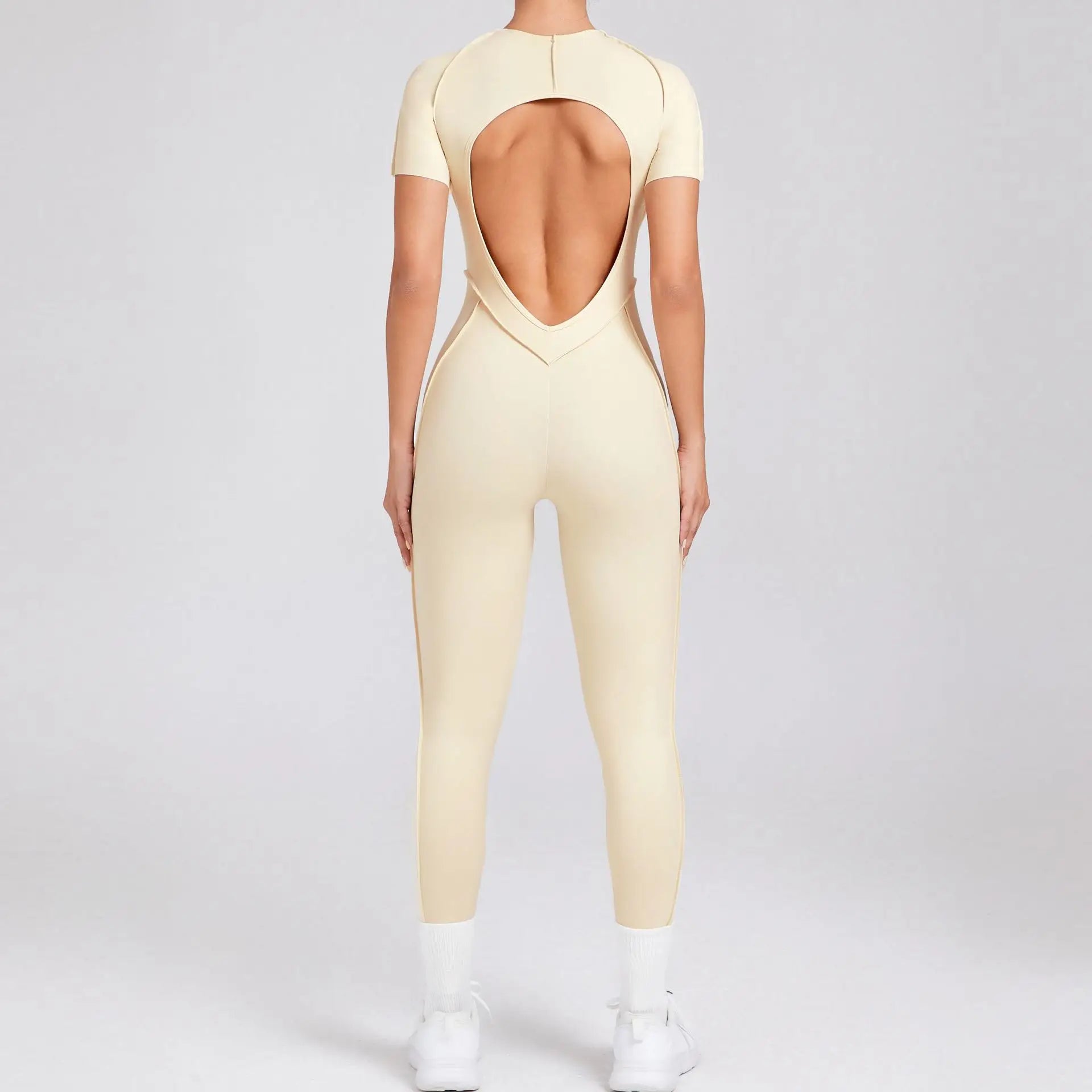 Gym Backless Jumpsuit Full-Length Sporty Pantsuits Jumpsuits | Chuzko.com