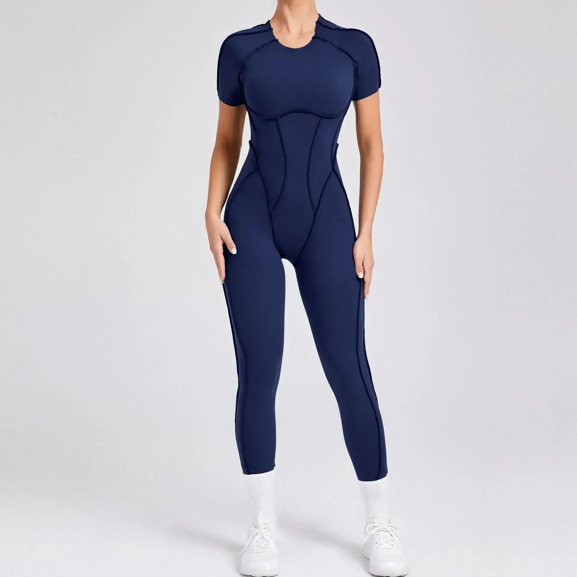 Gym Backless Jumpsuit Full-Length Sporty Pantsuits Jumpsuits | Chuzko.com