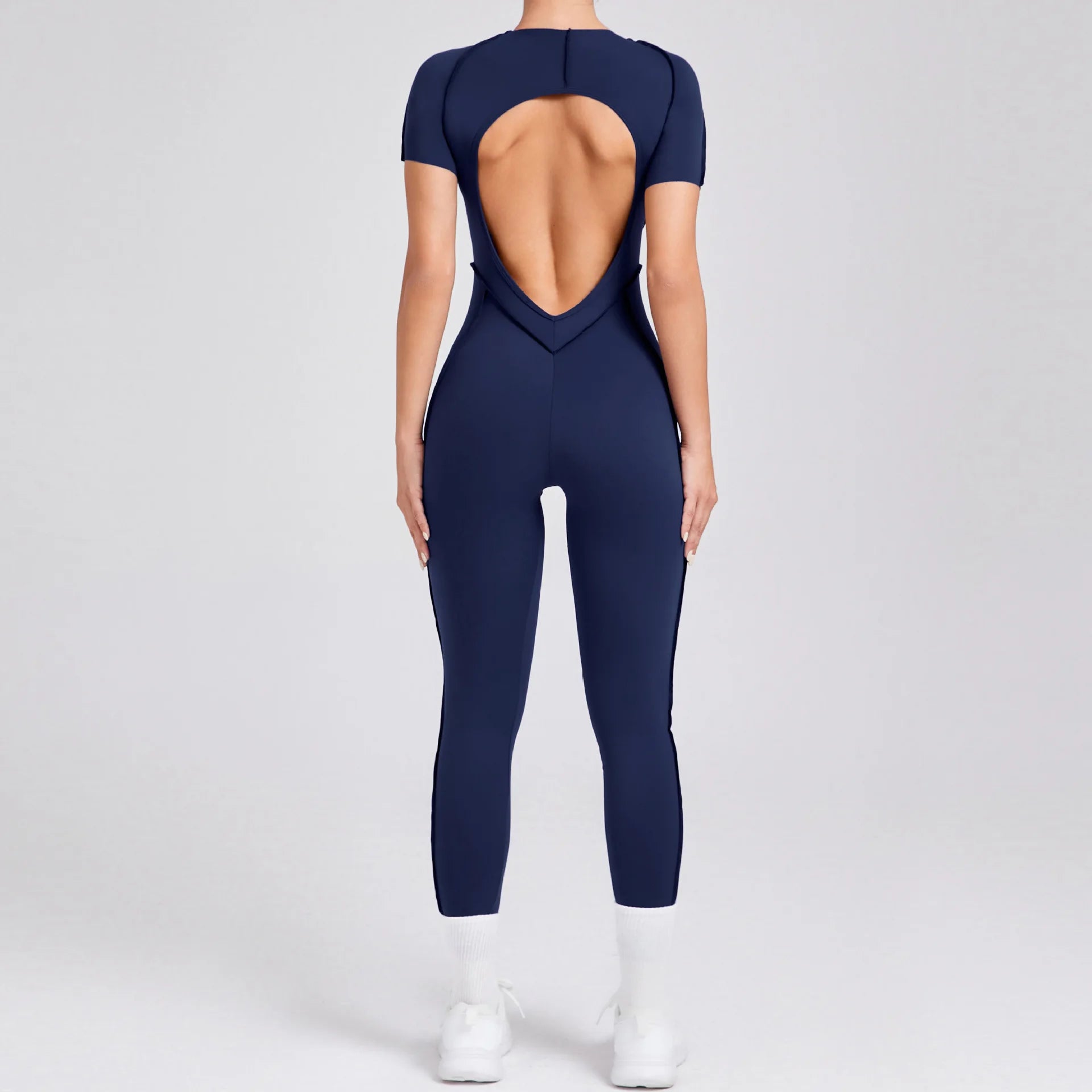 Gym Backless Jumpsuit Full-Length Sporty Pantsuits Jumpsuits | Chuzko.com