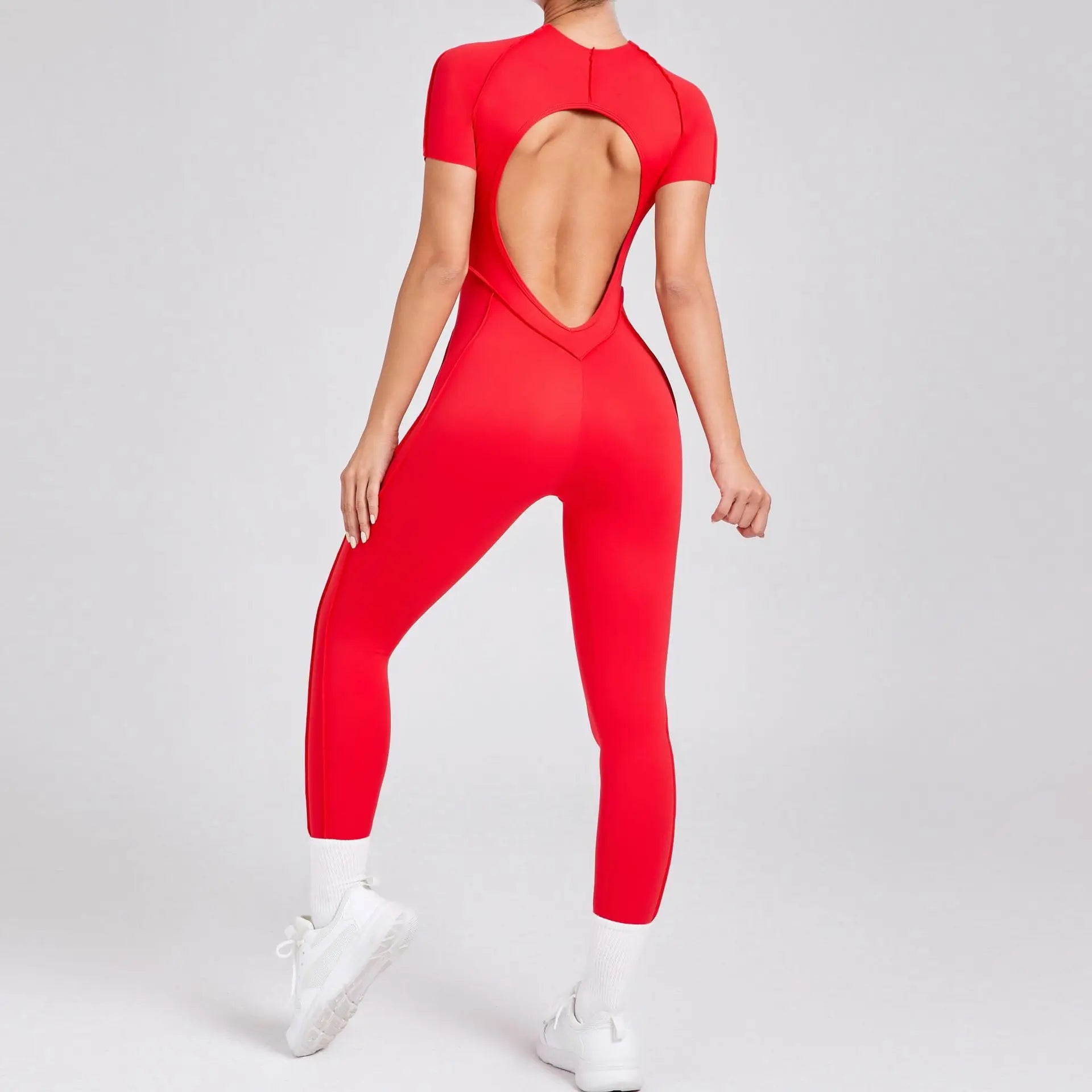 Gym Backless Jumpsuit Full-Length Sporty Pantsuits Jumpsuits | Chuzko.com