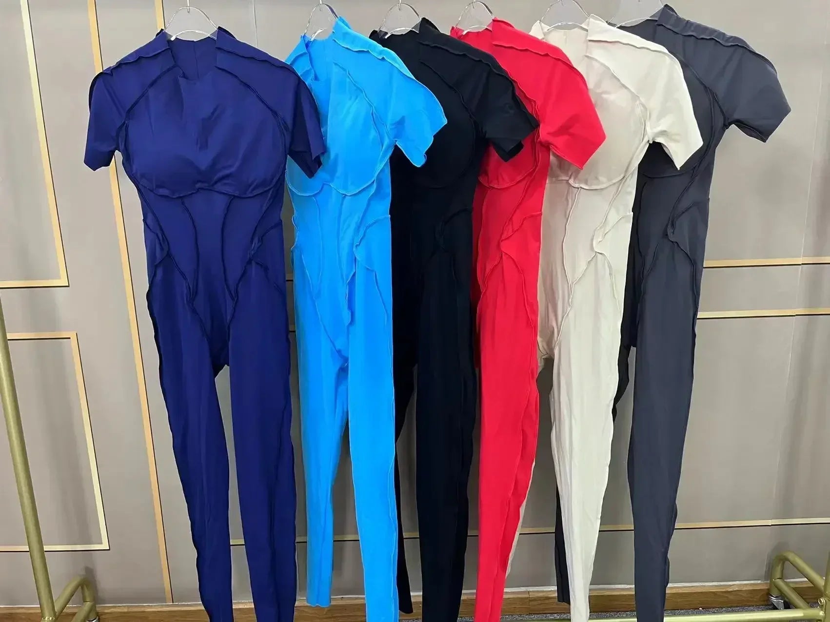 Gym Backless Jumpsuit Full-Length Sporty Pantsuits Jumpsuits | Chuzko.com