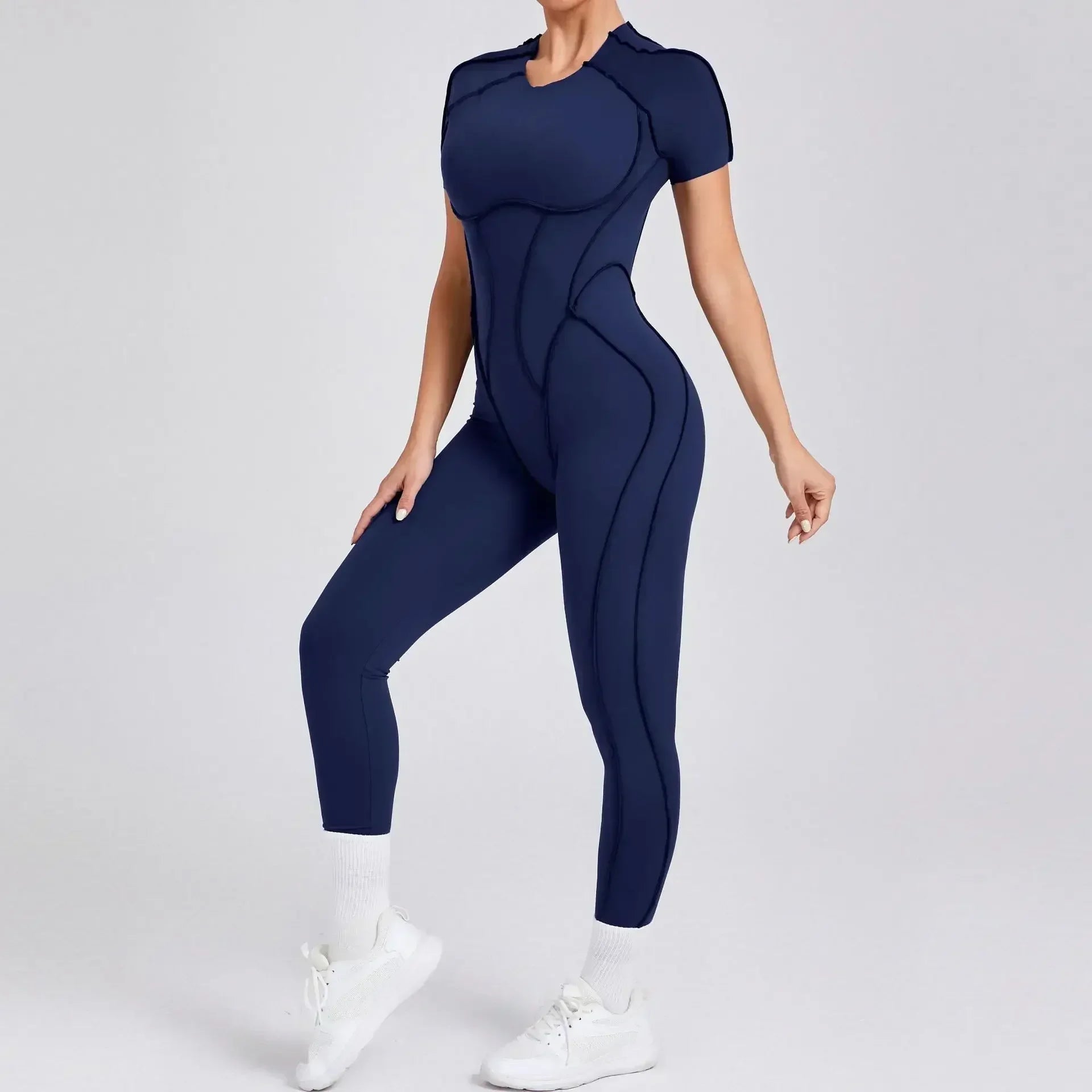 Gym Backless Jumpsuit Full-Length Sporty Pantsuits Jumpsuits | Chuzko.com