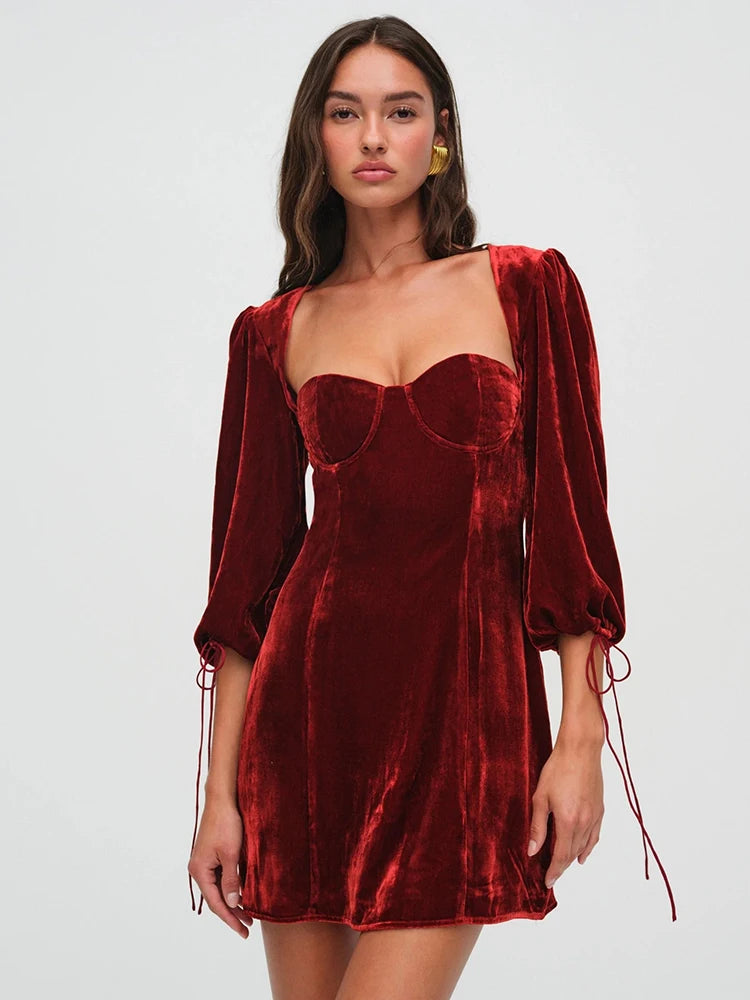 Backless Velvet Velour Bustier Holiday Dress Velvet Dresses | Chuzko.com