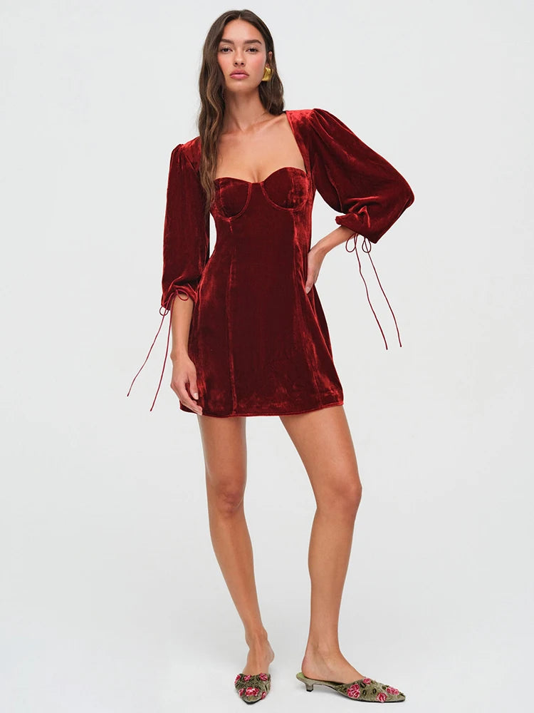 Backless Velvet Velour Bustier Holiday Dress Velvet Dresses | Chuzko.com