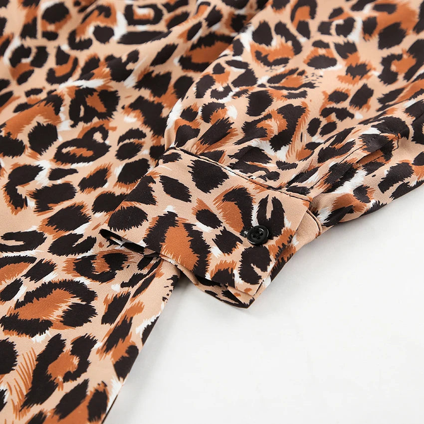 Leopard Print Peter Pan Dress Animal Print Dresses | Chuzko.com