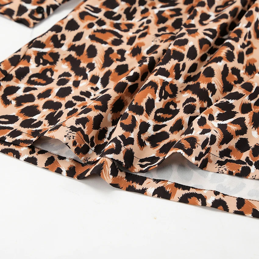 Leopard Print Peter Pan Dress Animal Print Dresses | Chuzko.com