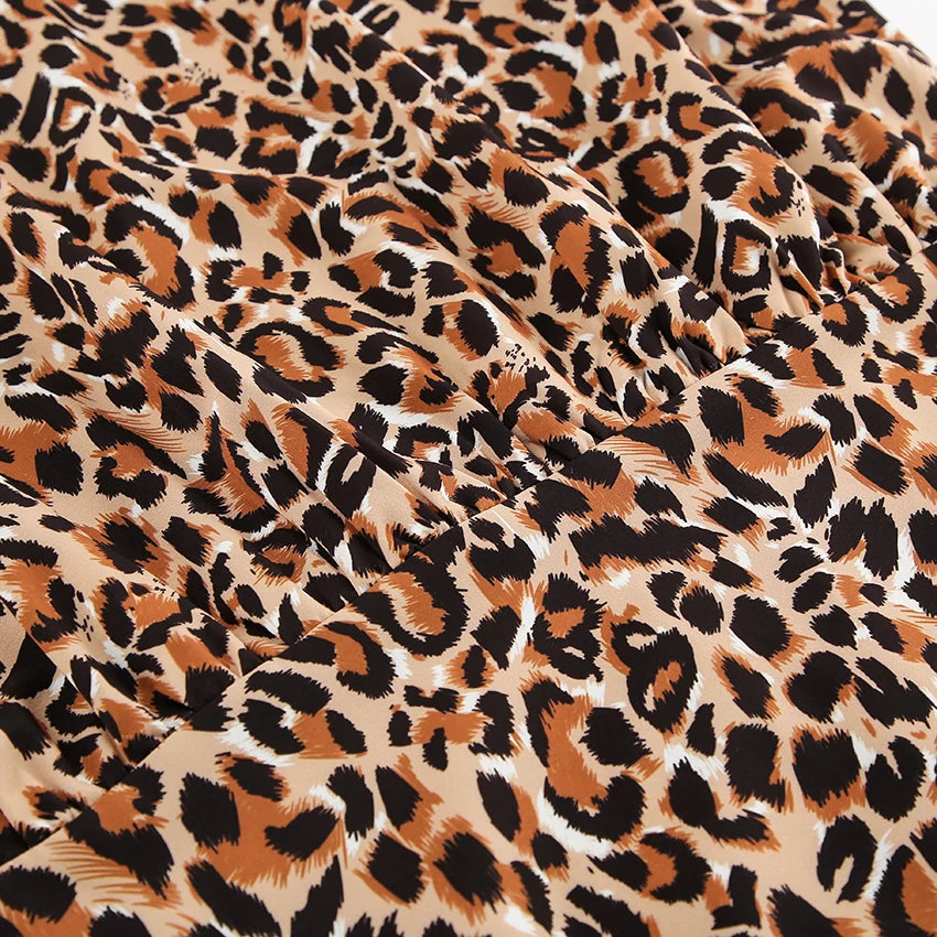 Leopard Print Peter Pan Dress Animal Print Dresses | Chuzko.com