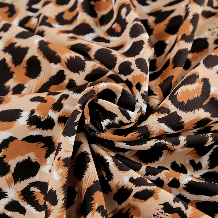 Leopard Print Peter Pan Dress Animal Print Dresses | Chuzko.com