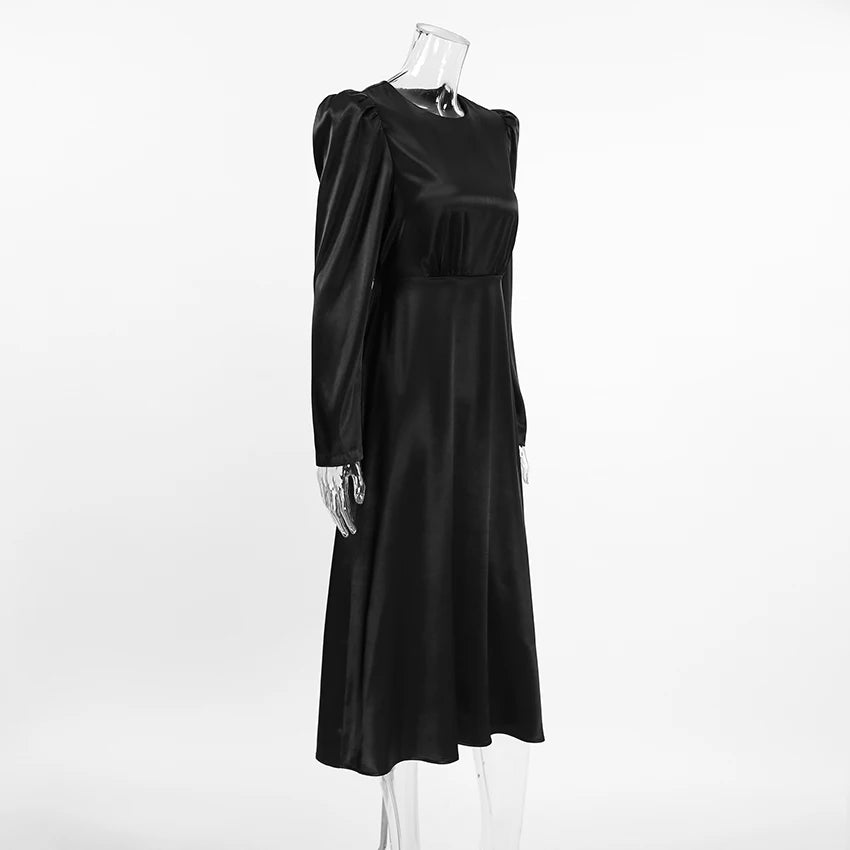 Elegant Puff Sleeve Cocktail Dress Tailored LBD Elegant Dresses | Chuzko.com