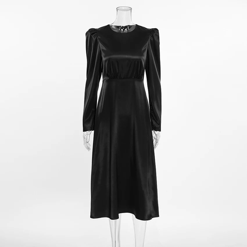 Elegant Puff Sleeve Cocktail Dress Tailored LBD Elegant Dresses | Chuzko.com