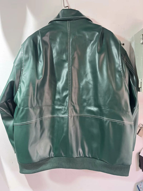 Faux Leather Bomber Moto Jacket Leather Jackets | Chuzko.com