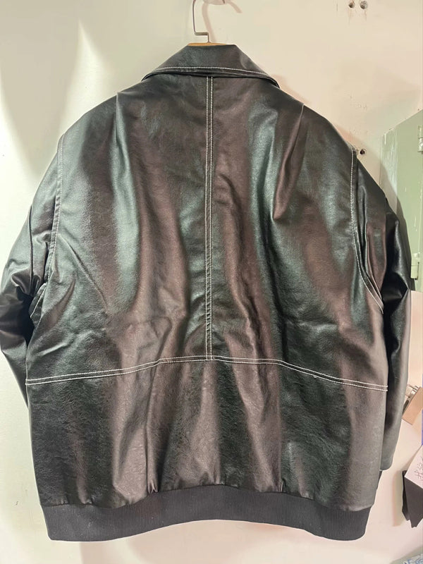 Faux Leather Bomber Moto Jacket Leather Jackets | Chuzko.com