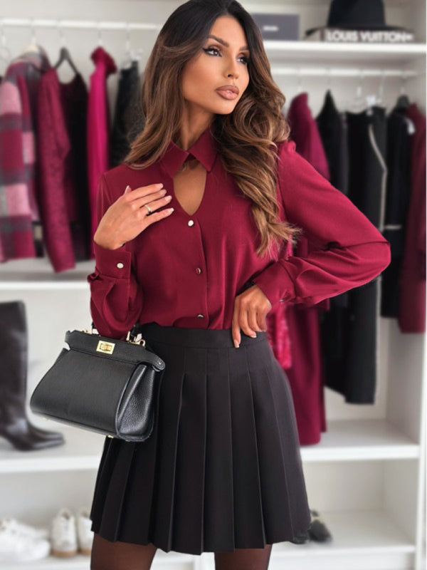 Elegant Long Sleeve Office Shirt Blouses | Chuzko.com