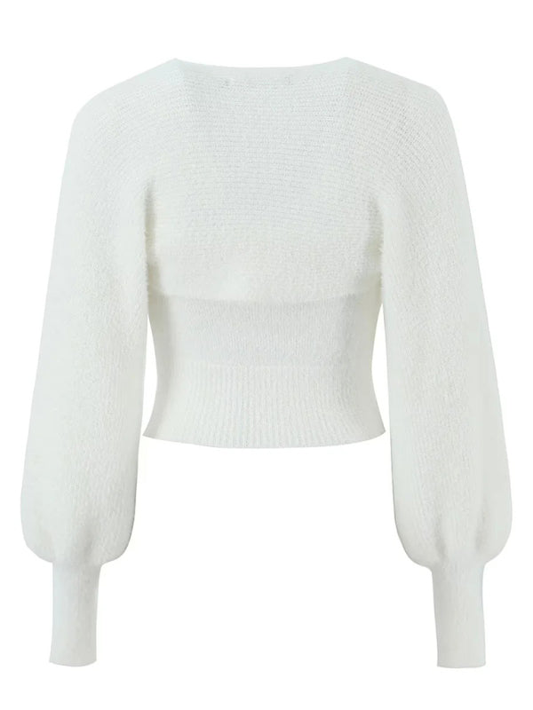 Knitted Long Sleeve Bolero and Tube Top Top Set | Chuzko.com