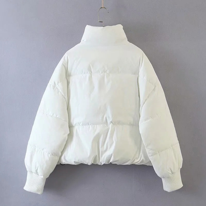 Solid Zip-Up Puffer Jacket Puffer Jacket | Chuzko.com