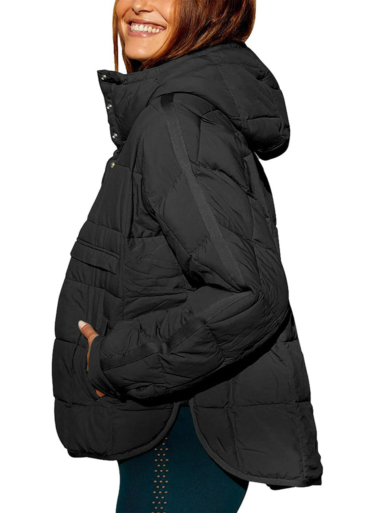 Solid Cotton Hooded Pippa Packable Puffer Jacket Puffer Jacket | Chuzko.com