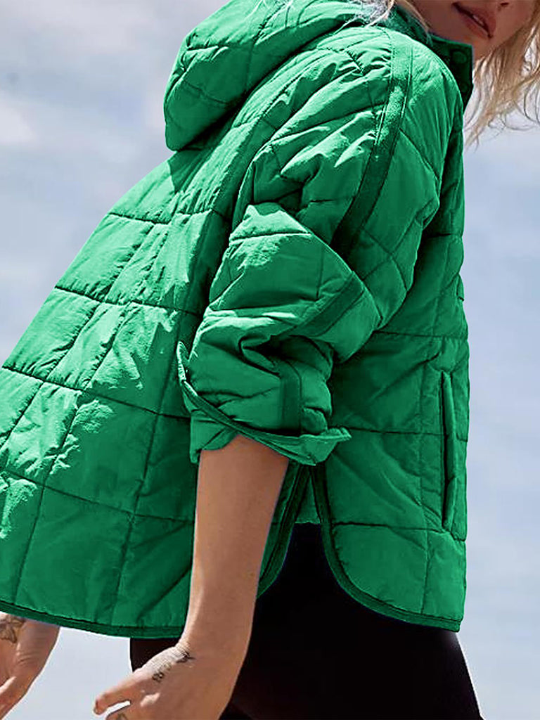 Solid Cotton Hooded Pippa Packable Puffer Jacket Puffer Jacket | Chuzko.com