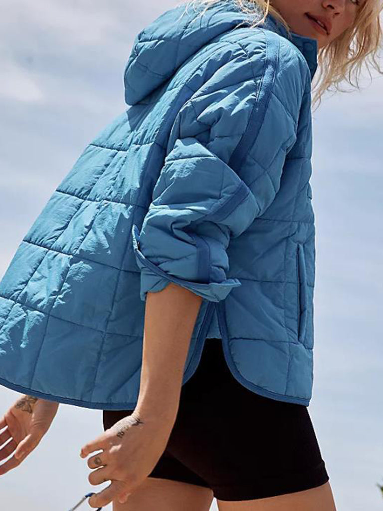 Solid Cotton Hooded Pippa Packable Puffer Jacket Puffer Jacket | Chuzko.com