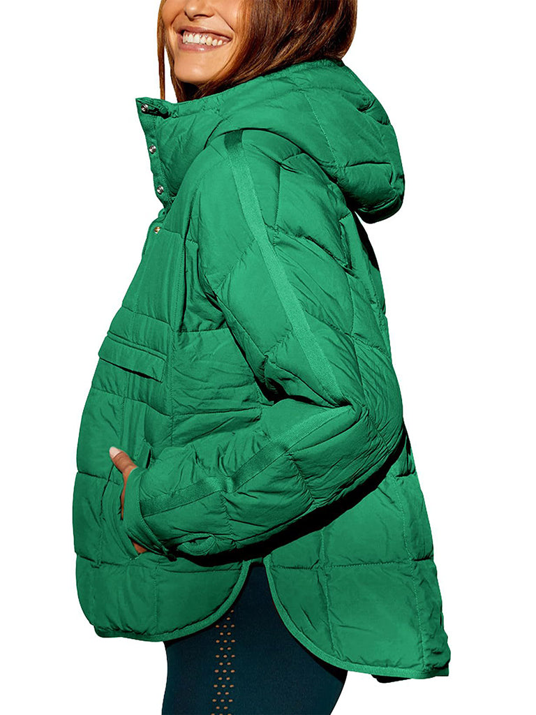 Solid Cotton Hooded Pippa Packable Puffer Jacket Puffer Jacket | Chuzko.com