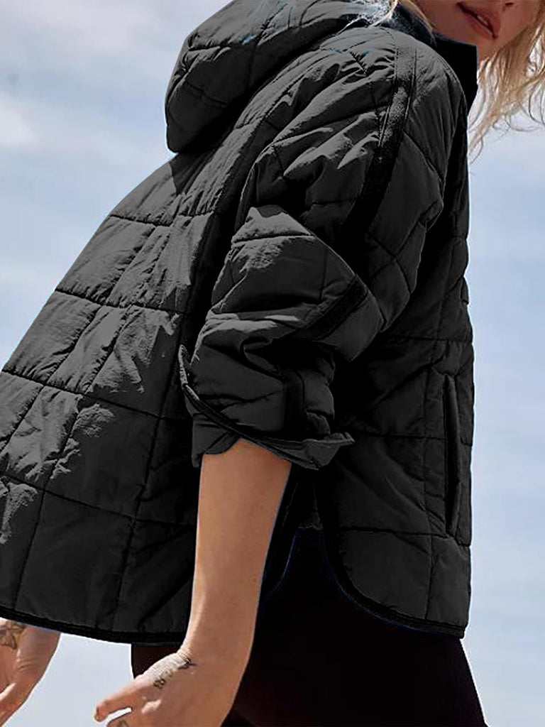 Solid Cotton Hooded Pippa Packable Puffer Jacket Puffer Jacket | Chuzko.com