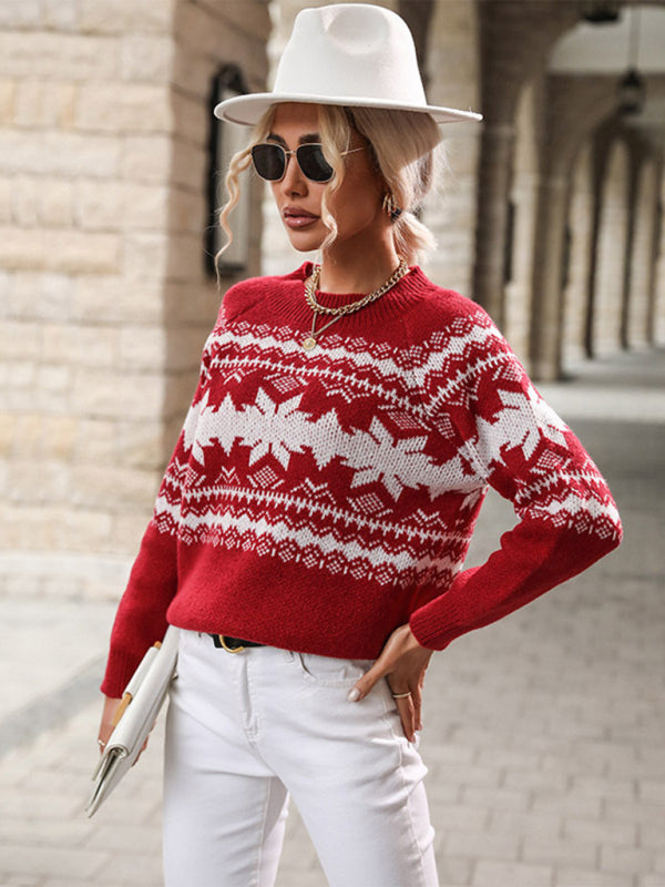 Christmas Snowflake Knit Sweater	