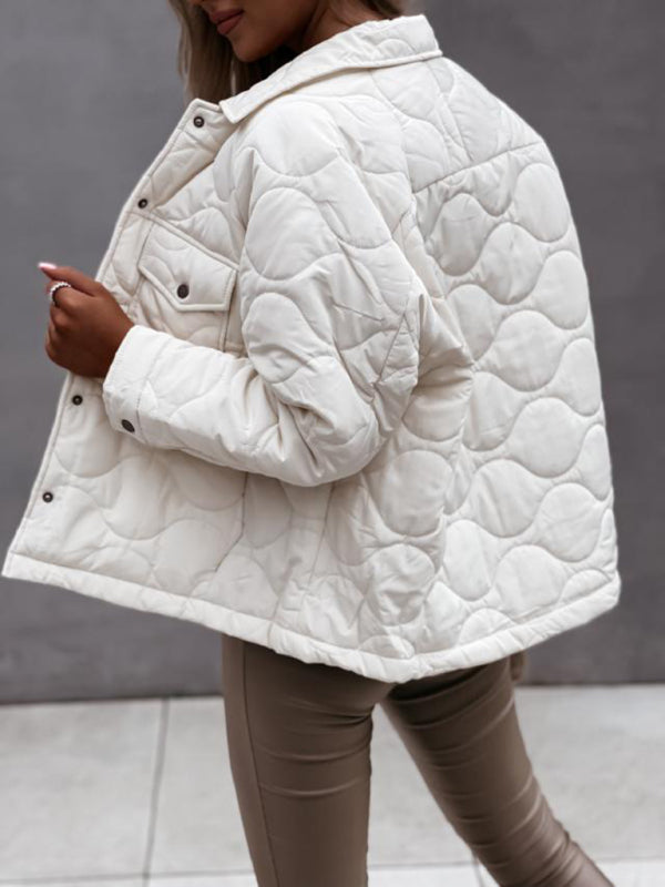 Women’s Snap-Front Windbreaker Collared Quilted Jacket Quilted | Chuzko.com