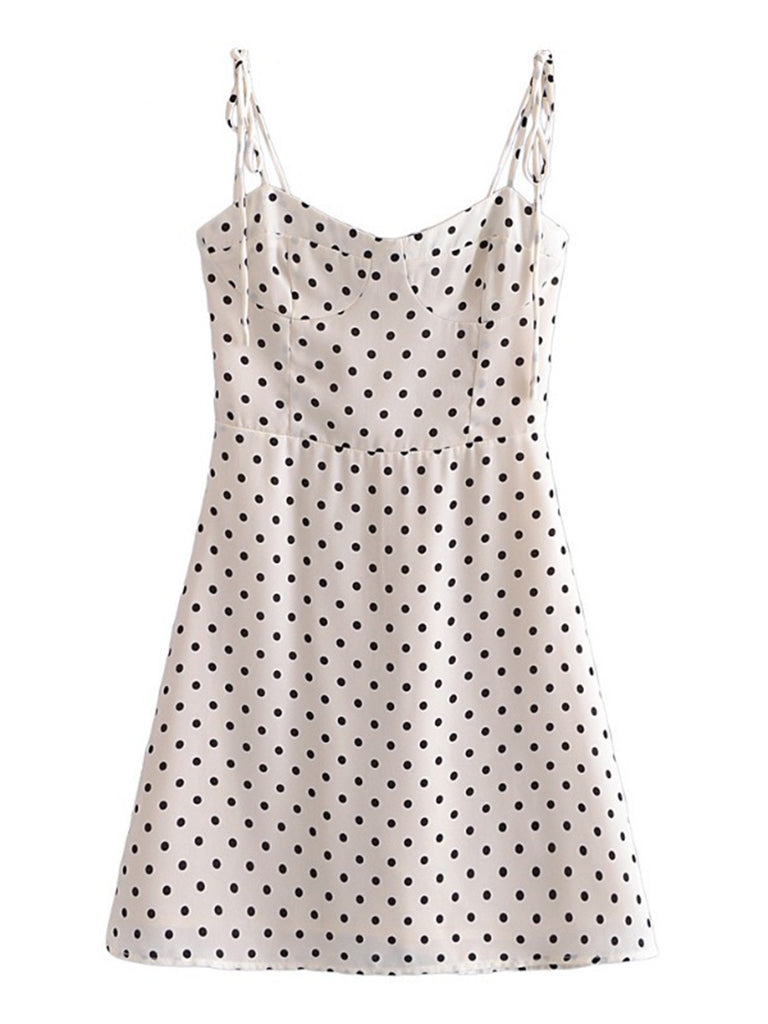 Cami Polka Dot A-Line Mini Dress with Bustier Fit A-Line Dresses | Chuzko.com