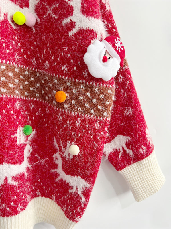 Warmth and Style in One: Christmas Fluffy Knit Sweater and Scarf | Chuzko.com