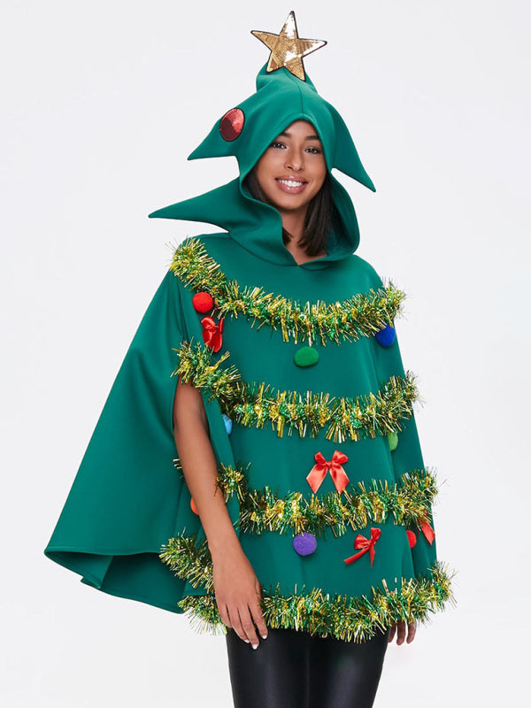 Festive Magic Awaits: Be a Sparkly Hooded Christmas Tree	