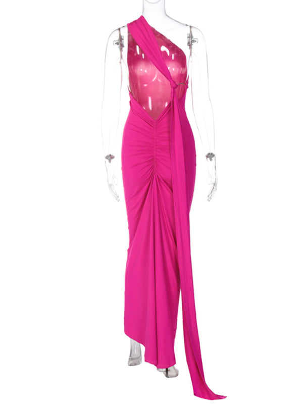 Cocktail Parties Couture Backless Tail Maxi Dress Evening Dresses | Chuzko.com