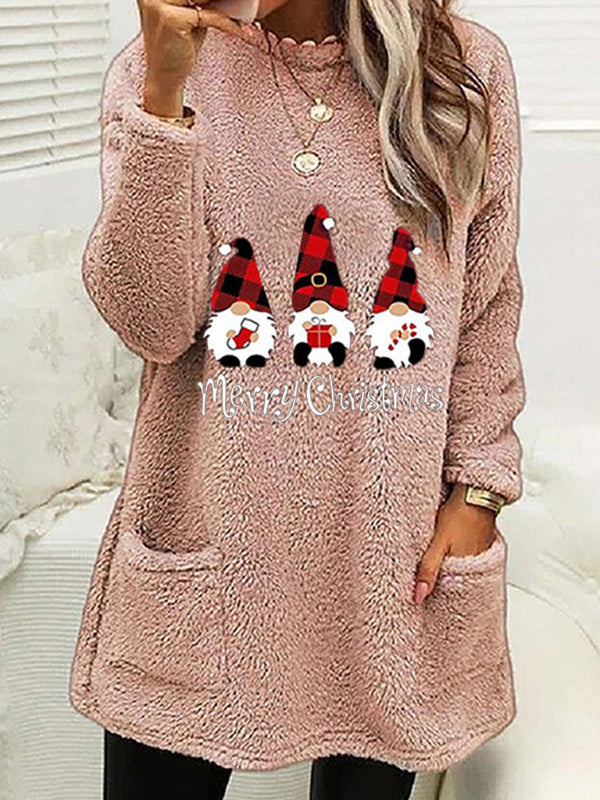 Mid-Length Christmas - Fluffy Plush Pullover for Thanksgiving | Chuzko.com