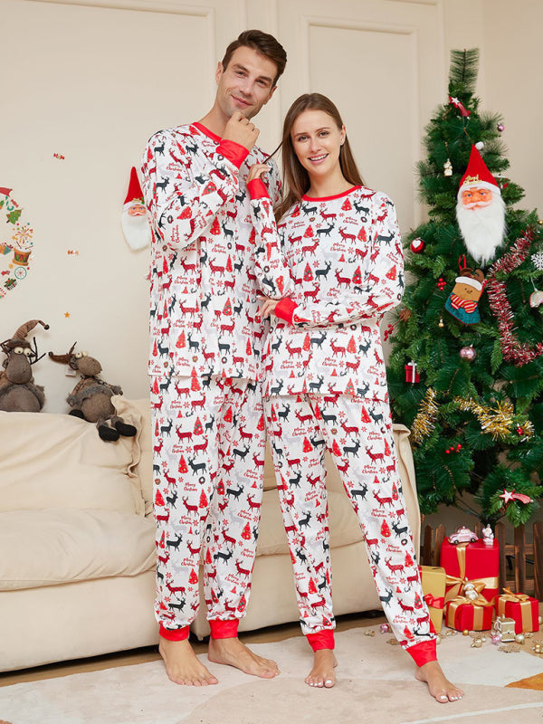 Thanksgiving & Christmas Joy: Family Matching Reindeer Pajama Set | Chuzko.com