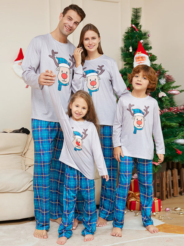 Cotton Reindeer Elk Plaid Pajamas for the Whole Family on | Chuzko.com