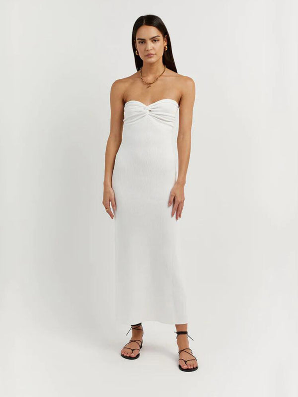 Mermaid Look with Strapless Tube Knit Maxi Dress Knit Dresses | Chuzko.com