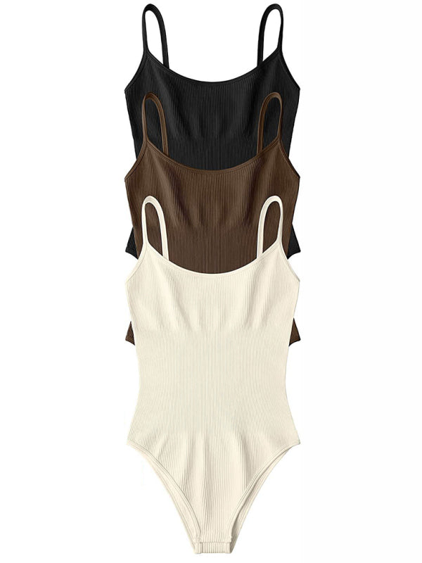 Ribbed Cami Bodysuit Fitted Top Bodysuits | Chuzko.com