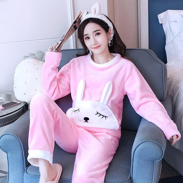 Fleece Loungewear 2 Piece Set Checkered Winter Pajamas Pajamas | Chuzko.com