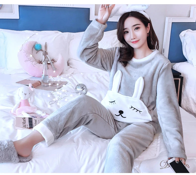 Fleece Loungewear 2 Piece Set Checkered Winter Pajamas Pajamas | Chuzko.com