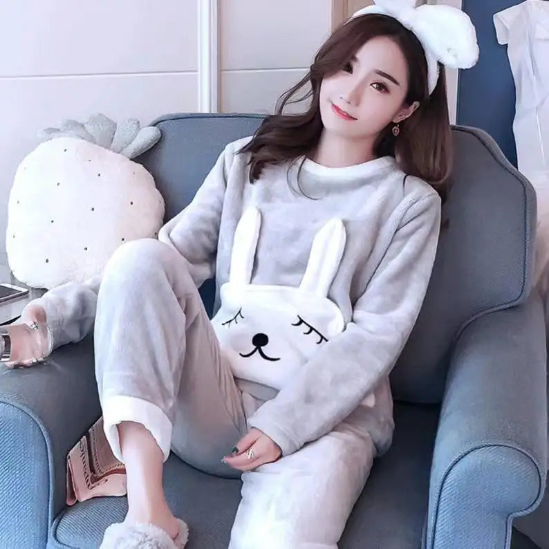 Fleece Loungewear 2 Piece Set Checkered Winter Pajamas Pajamas | Chuzko.com